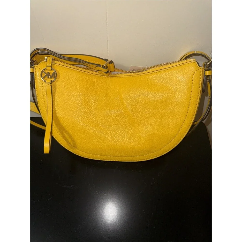 MICHAEL KORS Camden Leather Crossbody Convertible Bag Sunflower , M New With Tag